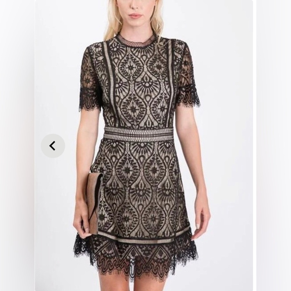Lace Inset Dress by Hailey & Co. Black Size 1X